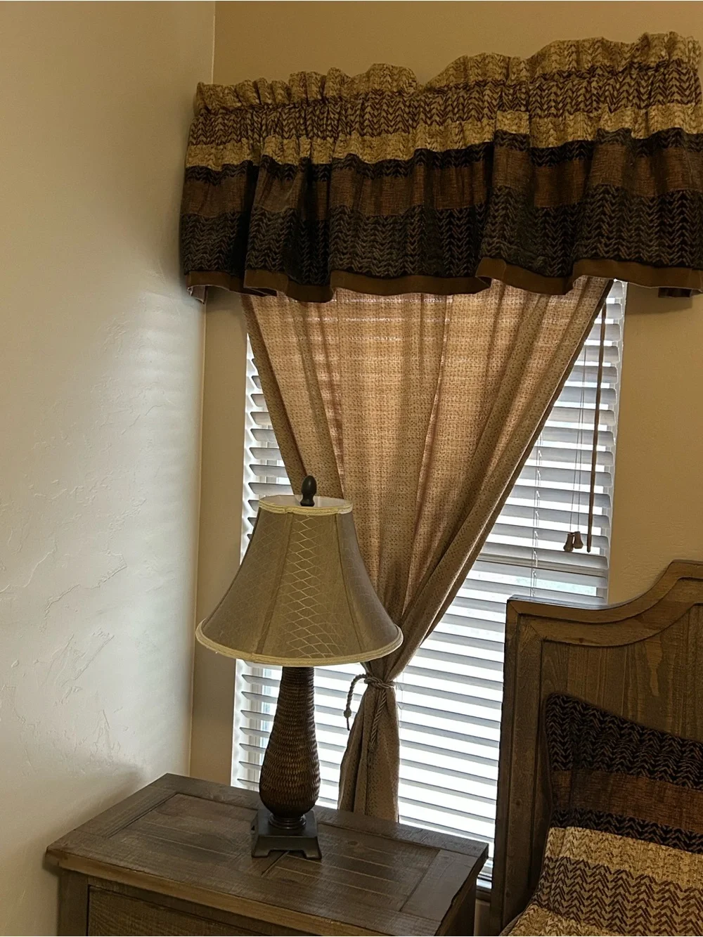 Croscill Valance - Brown and Gold  Patterned Includes 2